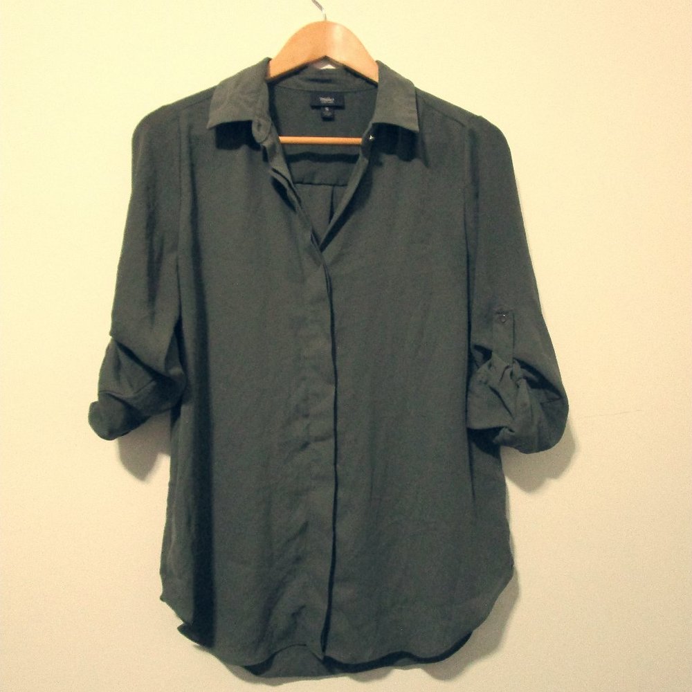 Chiffon Earth Green Top